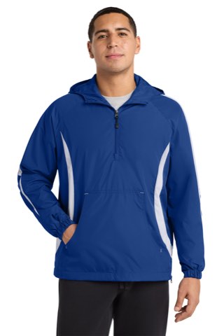Colorblock Raglan Anorak - Sport-Tek JST63, ready for custom embroidery or printing