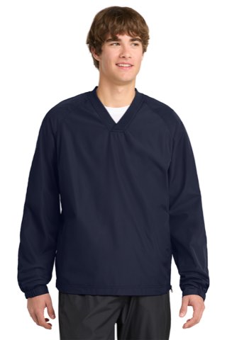 V-Neck Raglan Wind Shirt - Sport-Tek JST72, ready for custom embroidery or printing