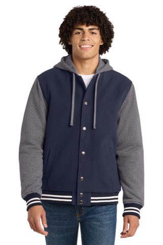 Insulated Letterman Jacket - Sport-Tek JST82, ready for custom embroidery or printing