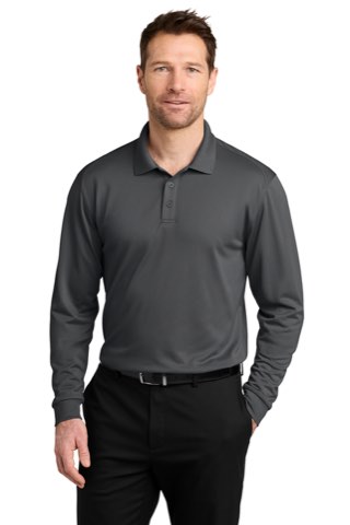Wearever Performance Pique Long Sleeve Polo - Port Authority K240LS, ready for custom embroidery or printing