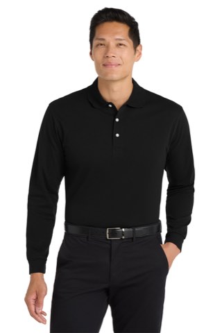 Rapid Dry Long Sleeve Polo - Port Authority K455LS, ready for custom embroidery or printing