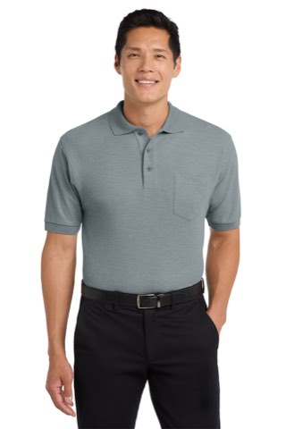 Silk Touch Polo with Pocket - Port Authority K500P, ready for custom embroidery or printing