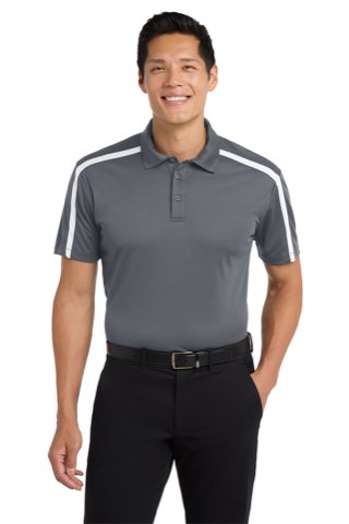 Silk Touch Performance Colorblock Stripe Polo - Port Authority K547, ready for custom embroidery or printing