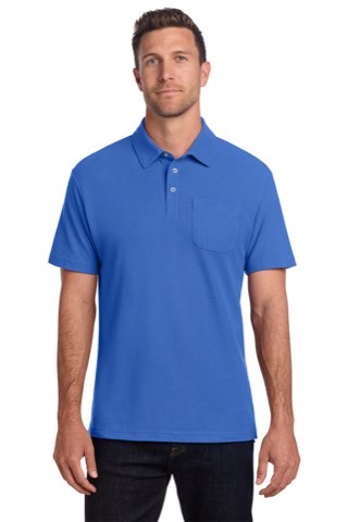 C-FREE Cotton Blend Pique Pocket Polo - Port Authority K868, ready for custom embroidery or printing