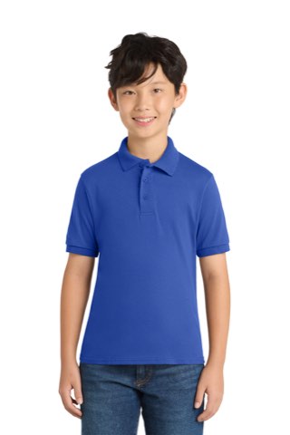 Youth Core Blend Jersey Knit Polo - Port & Company KP55Y, ready for custom embroidery or printing