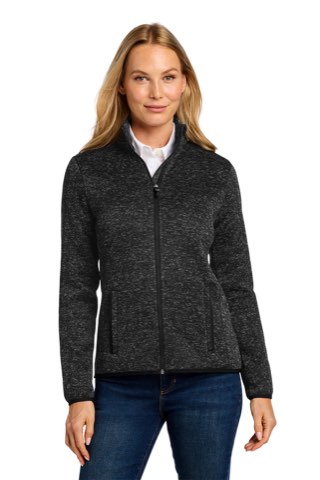 Women's Sweater Fleece Jacket - Port Authority L232, ready for custom embroidery or printing
