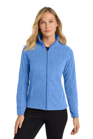 Women's Heather Microfleece Full-Zip Jacket - Port Authority L235, ready for custom embroidery or printing