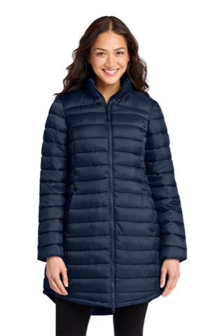 Women's Horizon Puffy Long Jacket - Port Authority L365, ready for custom embroidery or printing