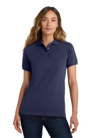 Women's Heavyweight Cotton Pique Polo - Port Authority L420, ready for custom embroidery or printing