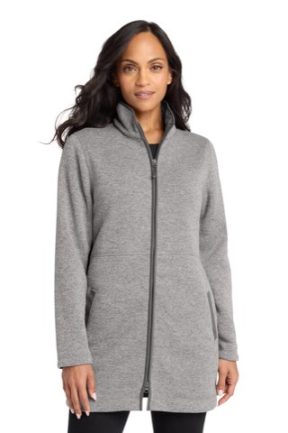 Women's Arc Sweater Fleece Long Jacket - Port Authority L425, ready for custom embroidery or printing