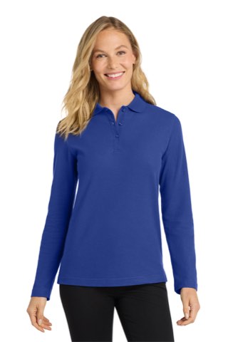 Women's Silk Touch Long Sleeve Polo - Port Authority L500LS, ready for custom embroidery or printing