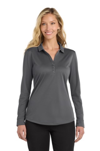 Women's Silk Touch Performance Long Sleeve Polo - Port Authority L540LS, ready for custom embroidery or printing