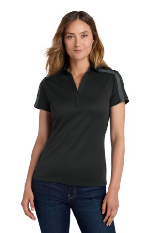 Women's Silk Touch Performance Colorblock Stripe Polo - Port Authority L547, ready for custom embroidery or printing