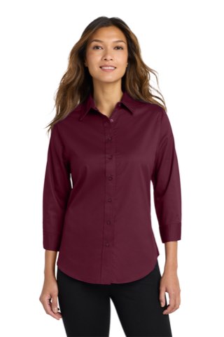 Women's 3/4-Sleeve Easy Care Shirt - Port Authority L612, ready for custom embroidery or printing