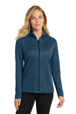 Women's Vertical Texture Full-Zip Jacket - Port Authority L805, ready for custom embroidery or printing