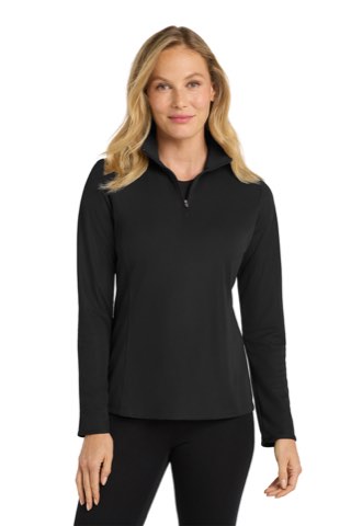 Women's Pinpoint Mesh 1/2-Zip - Port Authority L806, ready for custom embroidery or printing