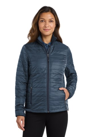 Women's Packable Puffy Jacket - Port Authority L850, ready for custom embroidery or printing