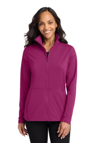 Women's Accord Stretch Fleece Full-Zip - Port Authority LK595, ready for custom embroidery or printing