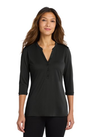 Women's UV Choice Pique Henley - Port Authority LK750, ready for custom embroidery or printing