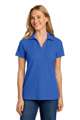 Women's C-FREE Cotton Blend Pique Polo - Port Authority LK867, ready for custom embroidery or printing