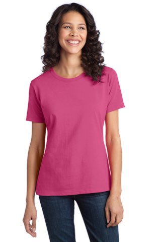 Ladies Ring Spun Cotton Tee - Port & Company LPC150, ready for custom embroidery or printing