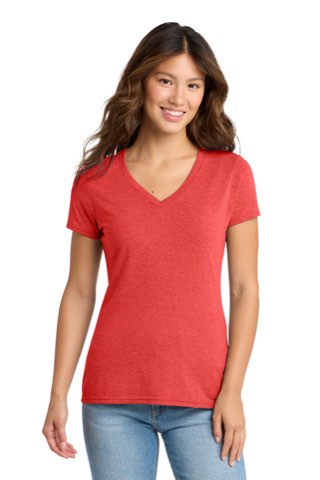 Women's Tri-Blend V-Neck Tee - Port & Company LPC330V, ready for custom embroidery or printing