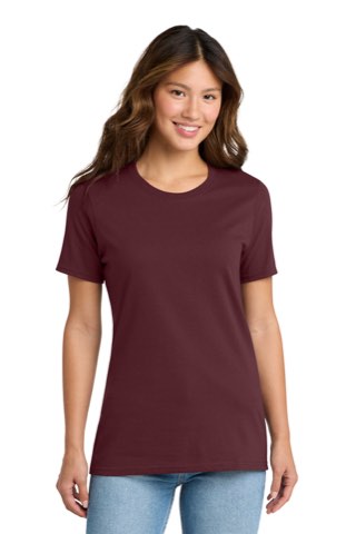 Women's Core Cotton Tee - Port & Company LPC54, ready for custom embroidery or printing