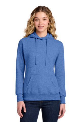Women's Core Fleece Pullover Hooded Sweatshirt - Port & Company LPC78H, ready for custom embroidery or printing