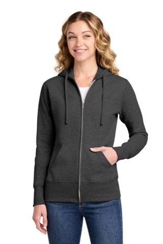 Women's Core Fleece Full-Zip Hooded Sweatshirt - Port & Company LPC78ZH, ready for custom embroidery or printing