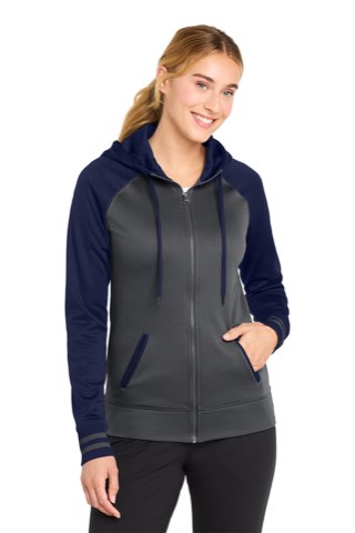 Women's Sport-Wick Varsity Fleece Full-Zip Hooded Jacket - Sport-Tek LST236, ready for custom embroidery or printing