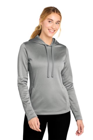Women's PosiCharge Sport-Wick Heather Fleece Hooded Pullover - Sport-Tek LST264, ready for custom embroidery or printing