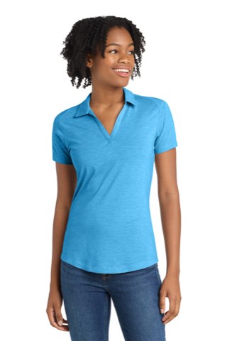 Women's PosiCharge Tri-Blend Wicking Polo - Sport-Tek LST405, ready for custom embroidery or printing
