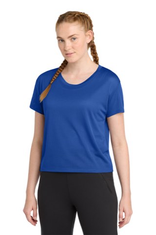 Women's PosiCharge Draft Crop Tee - Sport-Tek LST411, ready for custom embroidery or printing