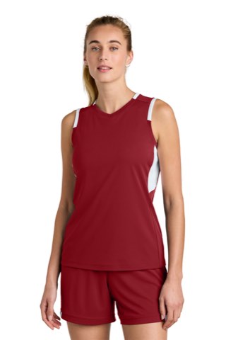 Women's Club Sleeveless V-Neck - Sport-Tek LST441, ready for custom embroidery or printing
