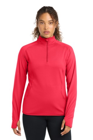 Women's Sport-Wick Stretch 1/4-Zip Pullover - Sport-Tek LST850, ready for custom embroidery or printing