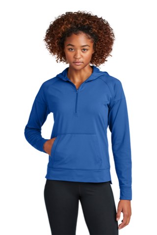 Women's Sport-Wick Stretch 1/2-Zip Hoodie - Sport-Tek LST856, ready for custom embroidery or printing