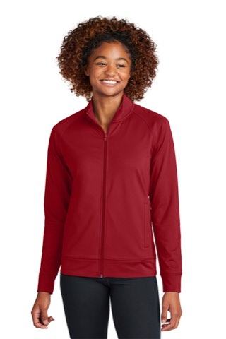 Women's Sport-Wick Stretch Full-Zip Cadet Jacket - Sport-Tek LST857, ready for custom embroidery or printing