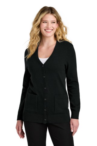 Women's Easy Care Button-Up Cardigan Sweater - Port Authority LSW4150, ready for custom embroidery or printing