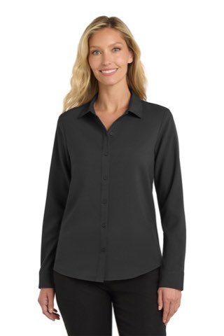 Women's Long Sleeve Performance Staff Shirt - Port Authority LW401, ready for custom embroidery or printing