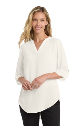 Women's 3/4-Sleeve Tunic Blouse - Port Authority LW701, ready for custom embroidery or printing