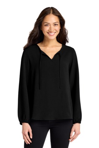 Women's Textured Crepe Blouse - Port Authority LW714, ready for custom embroidery or printing