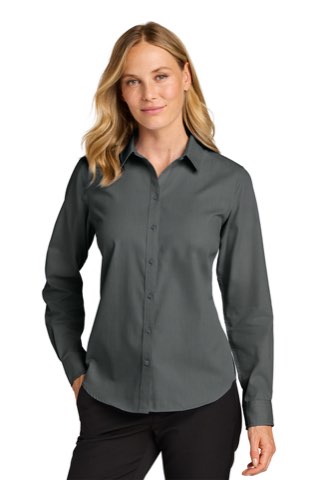 Women's Long Sleeve Nailhead Easy Care Shirt - Port Authority LW816, ready for custom embroidery or printing