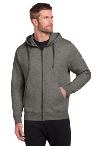 Club Fleece Sleeve Swoosh Full-Zip Hoodie - Nike NKDR1513, ready for custom embroidery or printing