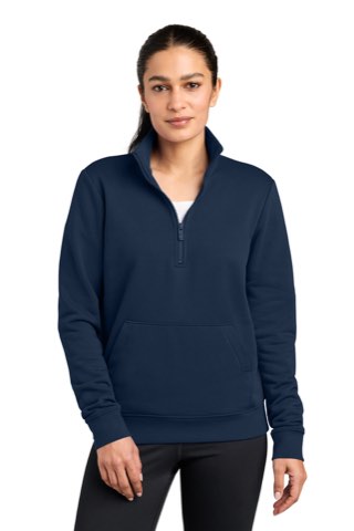 Women's Club Fleece Sleeve Swoosh 1/2-Zip - Nike NKDX6720, ready for custom embroidery or printing