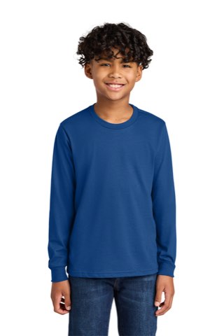 Youth Cotton Long Sleeve Tee - Next Level NL3311, ready for custom embroidery or printing