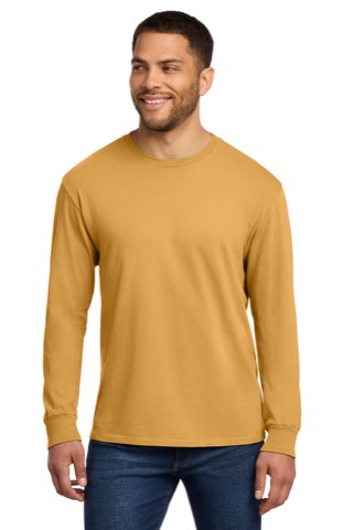 Beach Wash Garment-Dyed Long Sleeve Tee - Port & Company PC099LS, ready for custom embroidery or printing