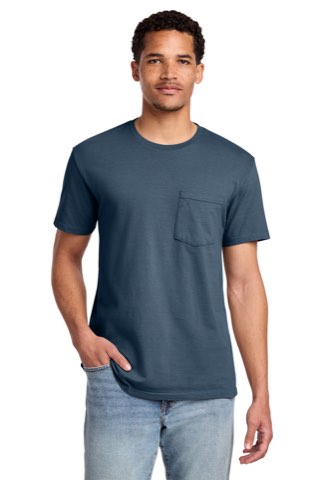Beach Wash Garment-Dyed Pocket Tee - Port & Company PC099P, ready for custom embroidery or printing