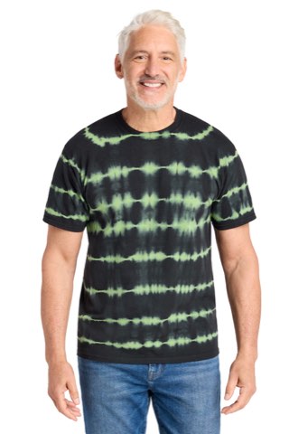 Allover Stripe Tie-Dye Tee - Port & Company PC142, ready for custom embroidery or printing