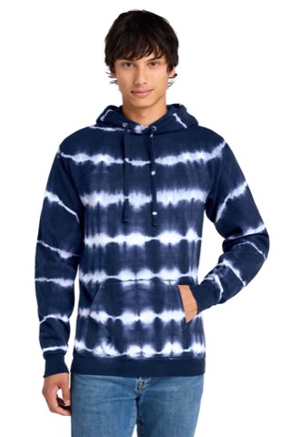 Allover Stripe Tie-Dye Fleece - Port & Company PC143, ready for custom embroidery or printing