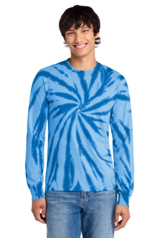 Tie-Dye Long Sleeve Tee - Port & Company PC147LS, ready for custom embroidery or printing